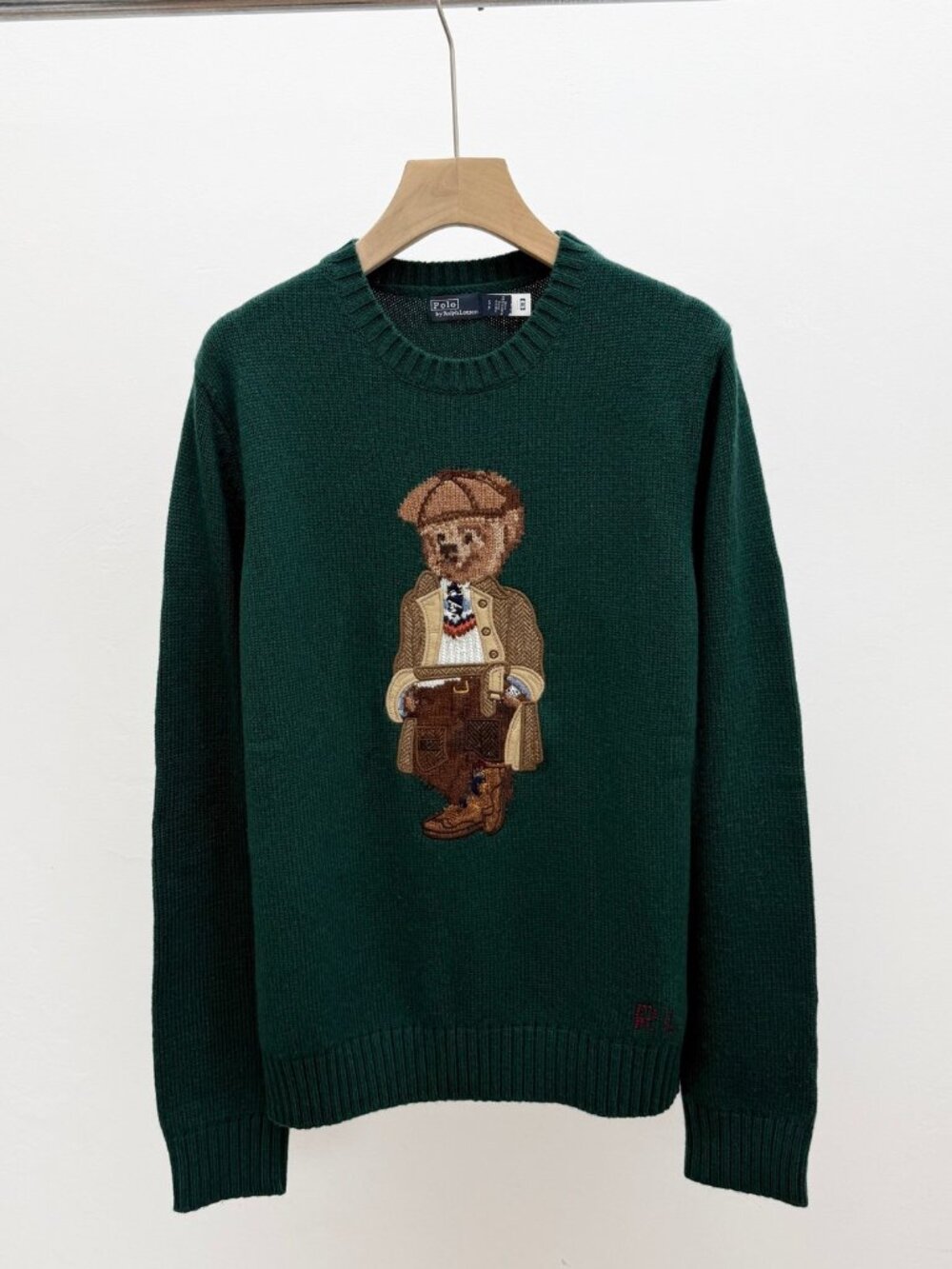 Polo Ralph Lauren Detective Bear Forest Green Crewneck Sweater